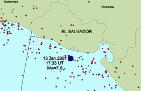 Erdbebenkarte Salvador